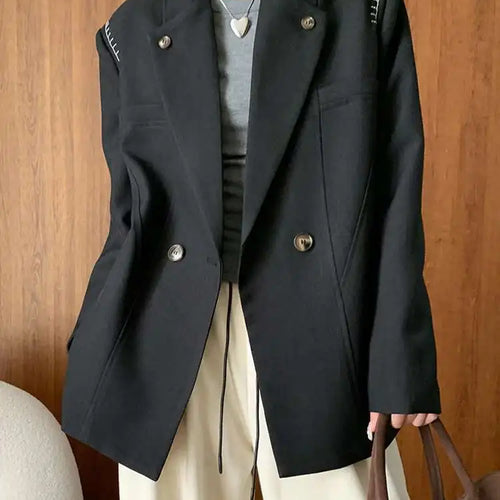 Load image into Gallery viewer, Women Khaki Topstitched Big Size Elegant Blazer New Lapel Long Sleeve Jacket Fashion Tide Spring Autumn 2025 1DH7053
