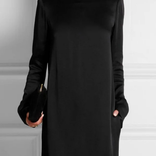 Load image into Gallery viewer, Casual Maxi Dresses for Women 2025 Autumn Round-neck Long Sleeves with Pocket Simple Office Long Dresses Outfits Women
