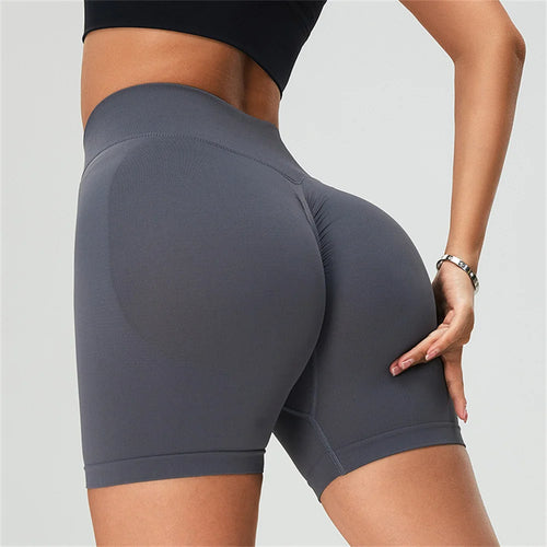Load image into Gallery viewer, S-XL High Waist Women Yoga Shorts Push Up Fitness Tights Seamless Biker Shorts Scrunch Butt Gym Peach Buttocks Active Wear
