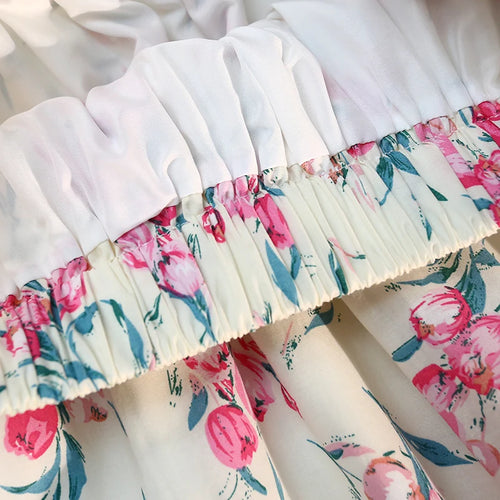 Load image into Gallery viewer, Vintage Floral Print A-line Pleated Long Skirts Summer Women 2023 Casual Skirt Streetwear Elastic Waist Midi Skirt
