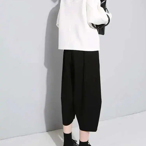 Load image into Gallery viewer, High Elastic Waist Black Pleated Wide Leg Pants New Loose Fit Trousers Women Fashion Tide Spring Autumn 2025 1DF5744
