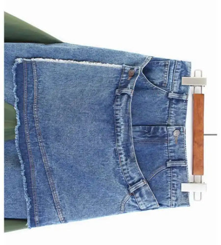 High Elastic Waist Black Denim Color-block Irregular Half-body Skirt Women Fashion Tide New Spring Autumn 2025 1DJ0125