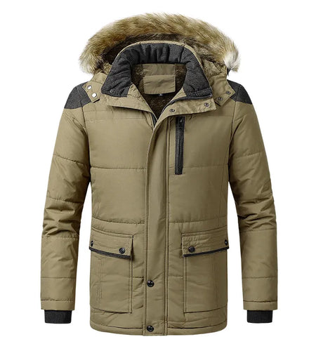 Thick Warm Winter Parka Men Fleece Hooded Men Winter Jacket Coat Military Cargo Jackets Mens Plus Size Velvet Warm Coat