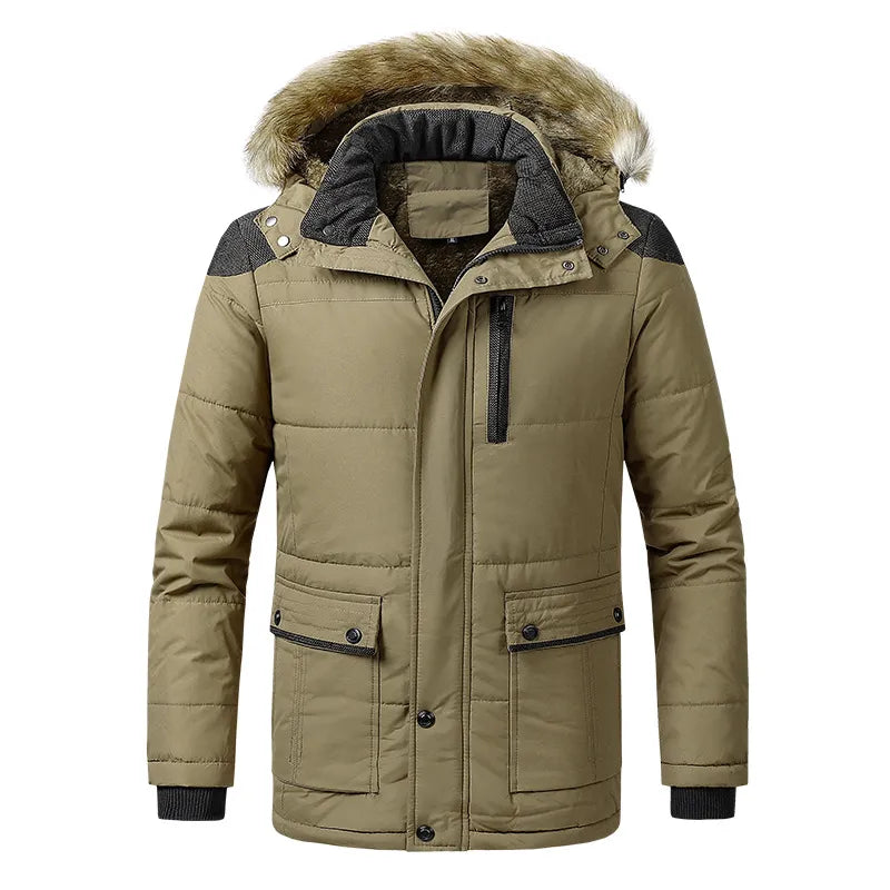 Thick Warm Winter Parka Men Fleece Hooded Men Winter Jacket Coat Military Cargo Jackets Mens Plus Size Velvet Warm Coat