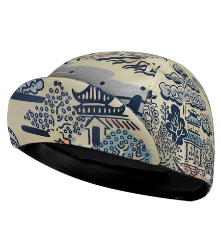 Classic Retro Chinese Style Ink Painting Polyester Cycling Caps Road Bike Sports Summer Hat Quick Dry Moisture Wicking