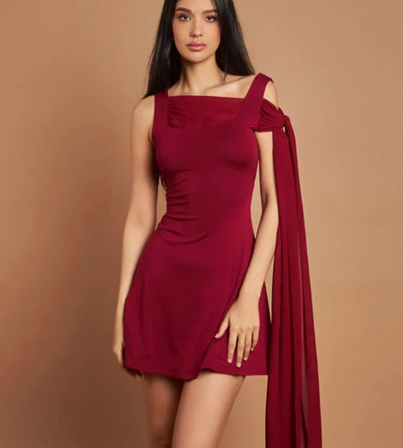 Elegant Sleeveless Irregular Bodycon Ribbon Party Club Evening Dress Women Sexy Tight Skirt Female Summer New 2025