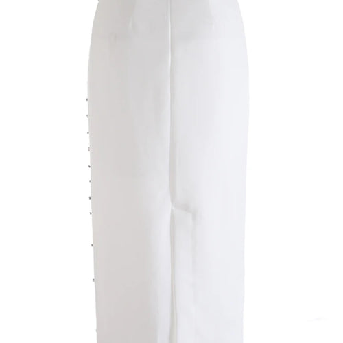 Load image into Gallery viewer, High Waist Black Rhinestones Shining Elegant Long Half-body Skirt Women Fashion Tide New Spring Autumn 2025 1DJ1269
