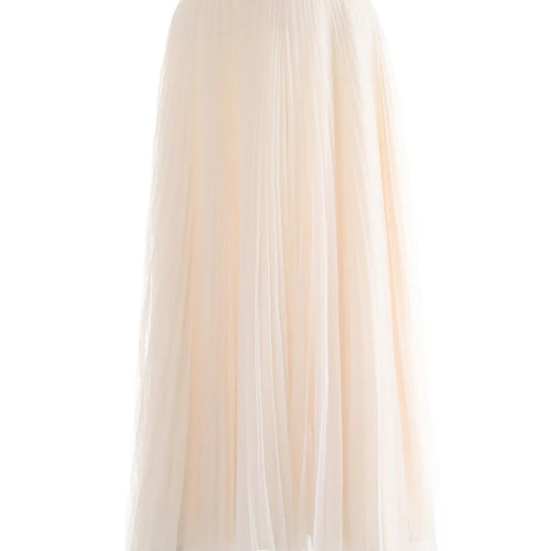 Load image into Gallery viewer, High Elastic Waist Rose Red Mesh Pleated Elegant  A-line Half-body Skirt Women Fashion Tide New Spring Autumn 2025 1DJ1079
