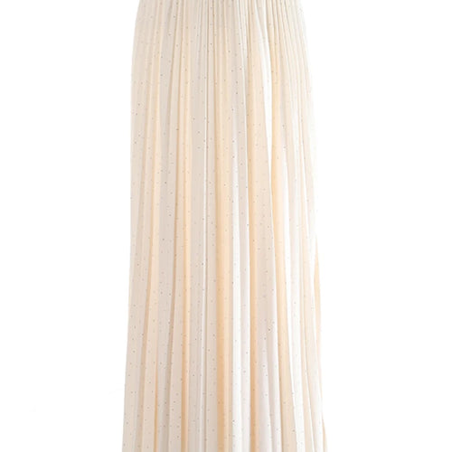 Load image into Gallery viewer, High Elastic Waist Purple Rhinestones Pleated A-line Half-body Skirt Women Fashion Tide New Spring Autumn 2025 1DJ1032
