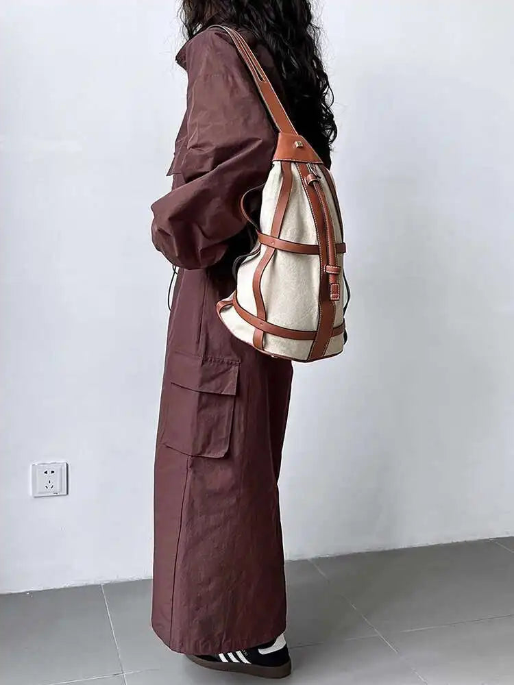 Jacket Drawstring Big Size Half-body Skirt Two Pieces Suit New Stand Collar Women Fashion Spring Autumn 2025 1DH0976