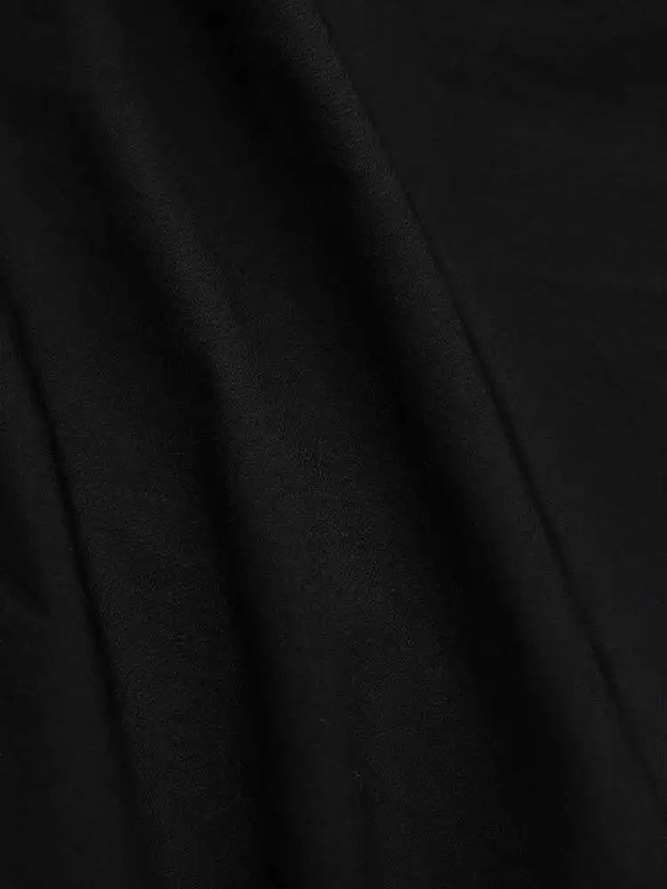 High Elastic Waist Black Irregular Pocket Midi A-line Half-body Skirt Women Fashion Tide New Spring Autumn 2025 1DH5348