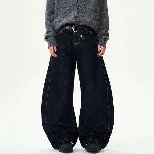 Load image into Gallery viewer, Men's Jeans New American Wide Leg Curved Knife Denim Pants Loose Solid Color Male Trendy Trousers 2025 Spring 9W1458
