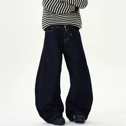 Load image into Gallery viewer, Men's Jeans New American Wide Leg Curved Knife Denim Pants Loose Solid Color Male Trendy Trousers 2025 Spring 9W1458
