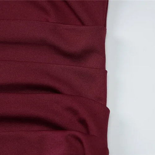 Load image into Gallery viewer, Strapless Backless Sexy Maxi Dress For Women Burgundy Mesh Sleeve Off-shoulder Bodycon Club Party Evening Long Dress
