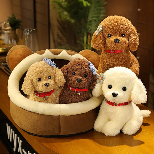 Load image into Gallery viewer, 22/28cm Creative Realistic Teddy Dog Lucky Simulation Dog Poodle Plush Toys Handmade Realistic Figure Toy Plush Stuffed Animals
