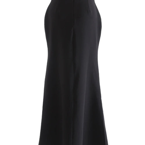 Load image into Gallery viewer, High Waist Black Bandage Slit Chiffon Long Mermaid Half-body Skirt Women Fashion Tide New Spring Autumn 2025 1DJ0911
