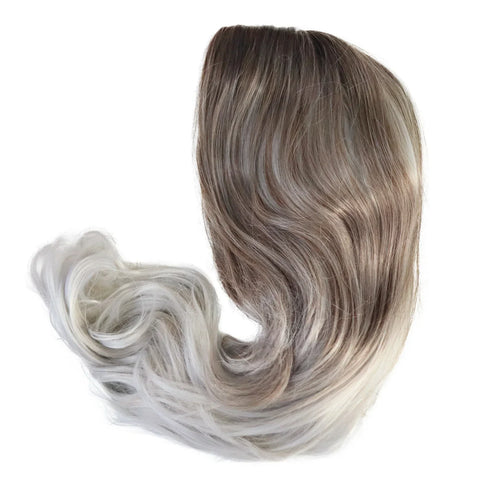 Load image into Gallery viewer, Synthetic Hair Long Curly Wavy Wigs for Women Ombre Wig Gray Color Hair with Bangs Carnival Party Wig Daily Wear Soft
