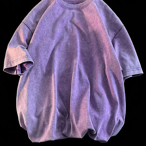 Load image into Gallery viewer, 100% Combed Cotton T-shirt Acid Washed T Shirt For Men Unisex Vintage T-shirt Y2k Casual Top Tee Men's Clothing
