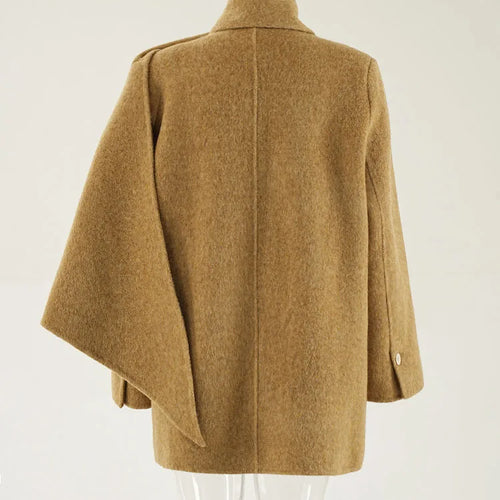 Load image into Gallery viewer, Khaki Big Size Thick Warm Woolen Coat New Scarf Collar Long Sleeve Women Jacket Fashion Tide Autumn Winter 2025 CPDB258
