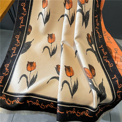 Load image into Gallery viewer, Warm Winter Scarf Cashmere Women Pashmina Design Print Shawls Wrap Female Thick Blanket Soft Bufanda Stoles Fashion
