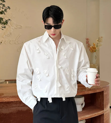 Men's Long Sleeve Shirts New Spirng Korean Turn-down Collar Loose Design Single Breasted Niche Causal Male Shirt 9W1605