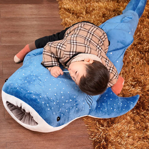 Load image into Gallery viewer, New 55-125CM New Giant Plush Toys Marine Animal Blue Whale Pillow Stuffed Doll Soft Cartoon Animal Cushion Kids Birthday Gift
