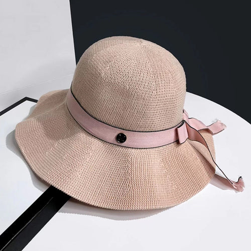 Load image into Gallery viewer, Summer Hats For Women Fashion Bow Design Sun Hat M Letter Streetwear Travel Beach Hat
