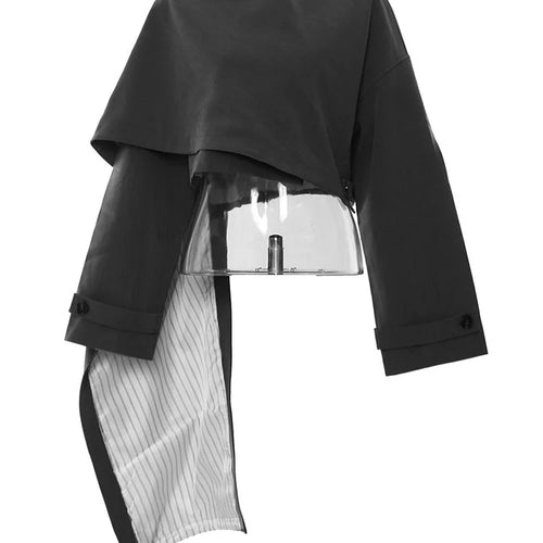 Load image into Gallery viewer, Brown Irregular Big Size Cloak Jacket New Stand Collar Long Sleeve Women Coat Fashion Tide Spring Autumn 2025 1DH7702
