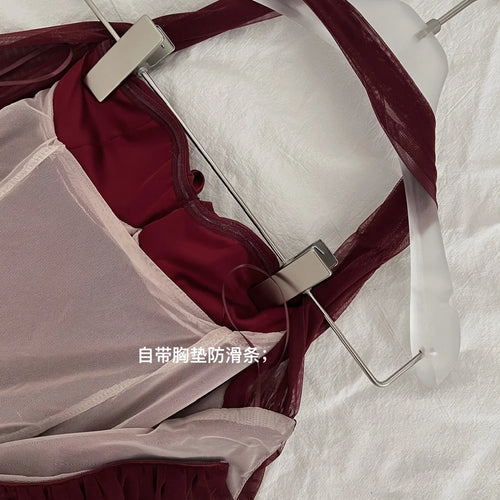 Load image into Gallery viewer, Korean Women Red Bow Backless Slim Pleated Halter Short Dress Summer Sexy Club Elegant Sleeveless Party Dress Simplicity Popular
