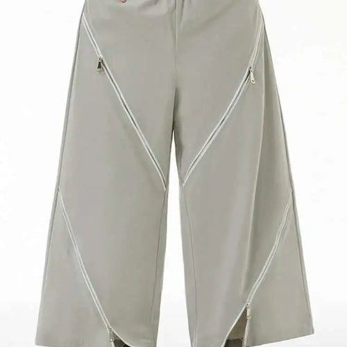 Load image into Gallery viewer, High Elastic Waist Gray Zipper Irregular Wide Leg Pants New Loose Fit Trousers Women Fashion Spring Autumn 2025 1DH3451
