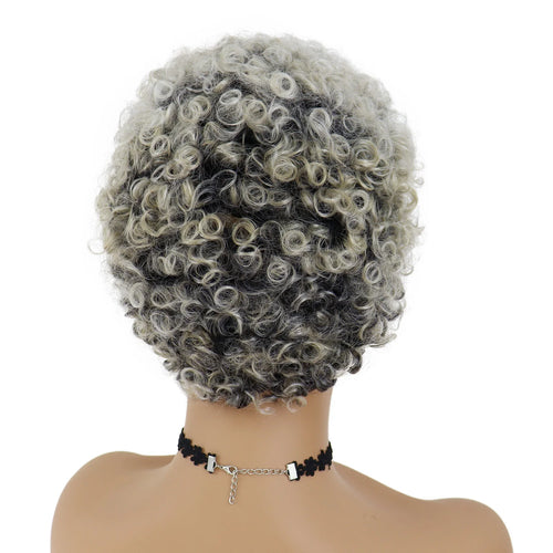 Load image into Gallery viewer, Short Curly Wig Synthetic Female Afro Kinky Wigs for Women Dark Roots Grey Ombre Fluffy Colly Hair Sale Wig Clearance
