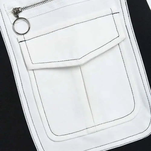 Load image into Gallery viewer, Women Black Contrast Color Pocket Blazer New Lapel Long Sleeve Loose Fit  Jacket Fashion Tide Spring Autumn 2025 1S39401
