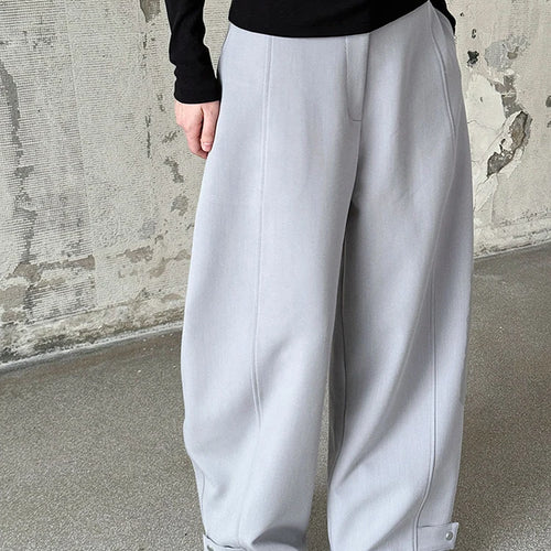 Load image into Gallery viewer, High Waist Black Shaped Brief Pocket Long Wide Leg Pants New Trousers Women Fashion Tide Spring Autumn 2025 1DH9486
