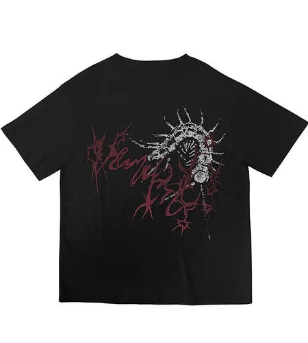 Harajuku Oversized T Shirts Women Clothing Streetwear Punk Y2k Tops 2024 Ropa Mujer Print Short Sleeve Tees Casual Chic T-shirt