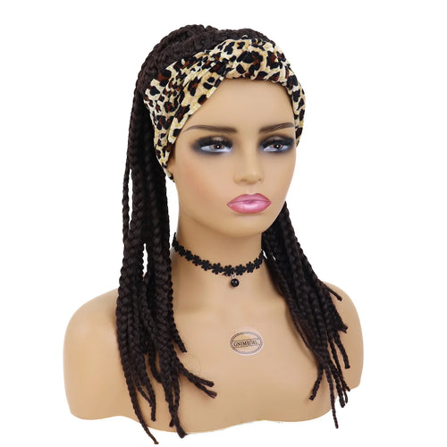 Load image into Gallery viewer, Synthetic Braided Headband Wigs for Black Women Long Curly Kinky Colly Afro Wig Natural Hair Dreadlock Wigs with Bangs
