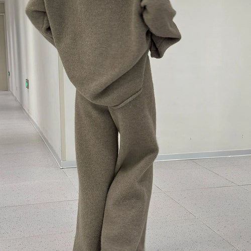 Load image into Gallery viewer, High Elastic Waist Purple Warm Knitting Long Wide Leg Pants New Trousers Women Fashion Tide Autumn Winter 2025 1DH9200
