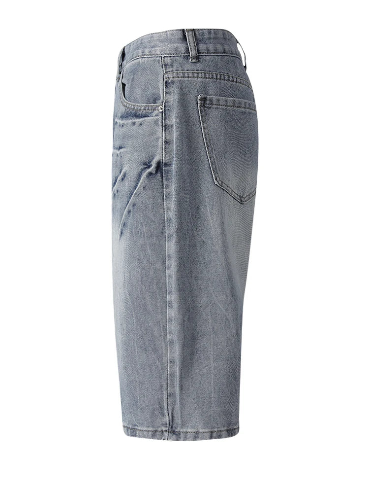 High Waist Black Denim Casual Knee Length Wide Leg Jeans New Women Trousers Fashion Tide Spring Summer 2025 CPG3271