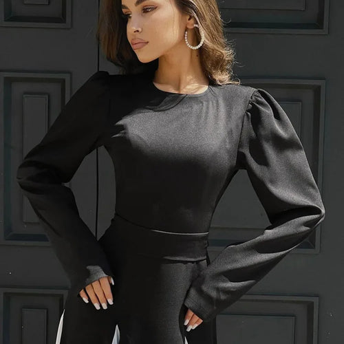 Load image into Gallery viewer, Patchwork Long Sleeve Maxi Dress For Women Autumn Winter New O Neck Color Contrast Lace-up Elegant Long Dress Fashion
