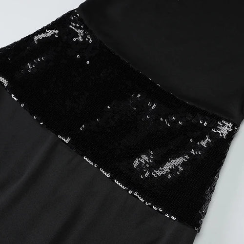 Load image into Gallery viewer, Black Halter Backless Sexy Maxi Dress For Women Gown Elegant Glitter High Waist O Neck Sleeveless Long Dress Elegant
