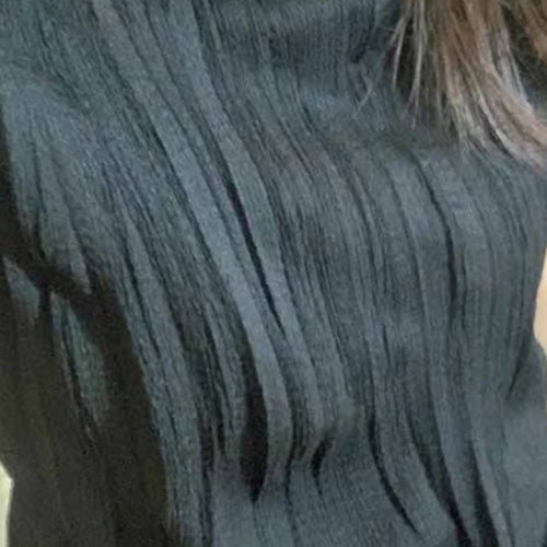 Load image into Gallery viewer, Y2k Aesthetic Half High Collar Vintage Tees Streetwear Casual Solid Fairy Pleated Tshirts Women Harajuku Grunge Slim Fit Tops
