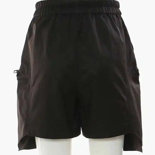 Load image into Gallery viewer, Women Black Irregular Zipper Drawstring Wide Leg Shorts New High Waist Trousers Fashion Tide Spring Summer 2025 1DH4518
