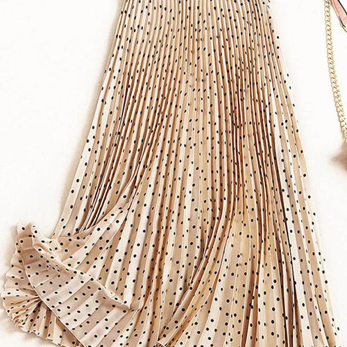 Load image into Gallery viewer, Pleated Skirts Women Spring Autumn Skirt High Waist Print Midi Skirts Womens Velvet Skirt Maxi Long Skirts Femme Faldas Mujer
