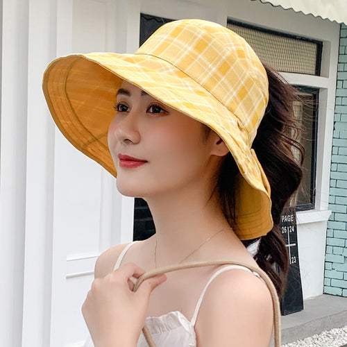 Load image into Gallery viewer, Women&#39;s Summer Hat Fashion Lattice Design Sun Hat Female Travel  Beach Bucket Hat
