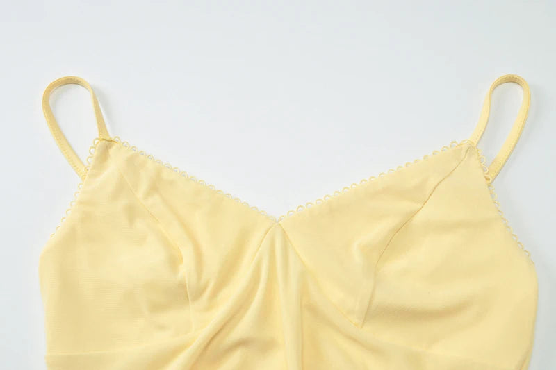 Spaghetti Strap Backless Sexy Maxi Dress For Women Gown Summer New Yellow Sleeveless Bodycon Long Dress Vestido