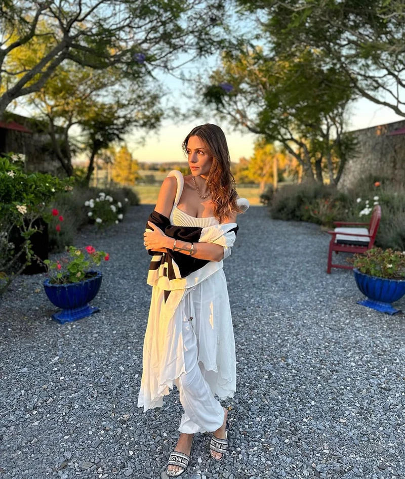 Backless Knit Sweater Crop Tops For Women Vest Fashion Spaghetti Strap Sleeveless Knitted Tank Tops Ladies Camis Tops