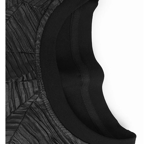 Load image into Gallery viewer, Women Black Pleated Spliced Big Size Irregular T-shirt New Round Neck Short Sleeve Fashion Tide Spring Summer 2025 1DH5857
