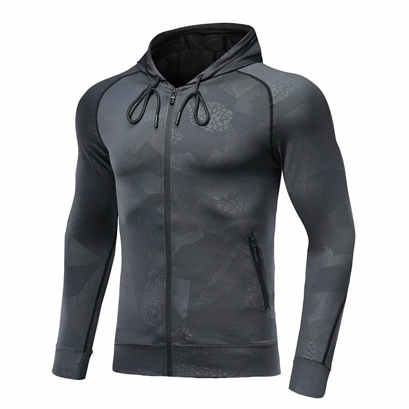 Men Brand Hoodies Gym Sport Running Training Fitness Bodybuilding Sweatshirt Outdoor Sportswear Male Hooded Jacket MMA Dry Fit