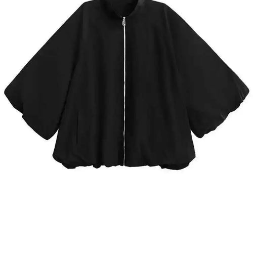 Load image into Gallery viewer, Red Shaped Big Size Casual Jacket New Stand Collar Long Lantern Sleeve Women Coat Fashion Tide Spring Autumn 2025  1DJ0578
