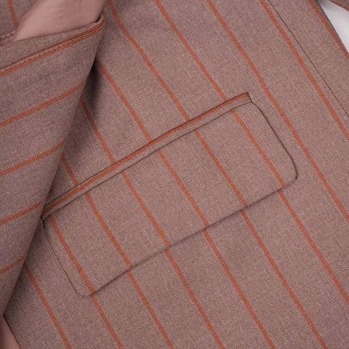 Load image into Gallery viewer, Women Brown Striped Irregular Elegant Big Size Blazer New Lapel Long Sleeve Jacket Fashion Tide Spring Autumn 2025 CPDB202
