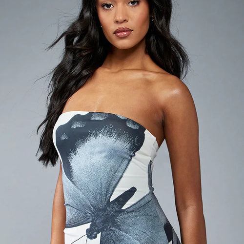 Load image into Gallery viewer, Off-shoulder Print Sexy Maxi Dress Women Summer New Strapless Sleeveless Backless High Waist Beach Holiday Long Dress
